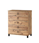 Buket Geniş 5 Çekmeceli Şifonyer 85x45x95 Demonte 