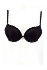 Kadın Siyah Dantelli Çift Destek Sütyen