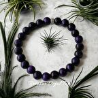 Mor Kaplan Gözü 5A Doğaltaş Bileklik-8mm