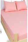 More Home Tek Kişilik Lastikli Çarşaf Seti + YASTIK KILIFI Somon