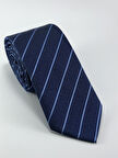  Lacivert Mavi Çizgili Kravat