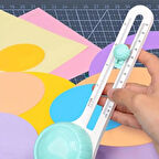 360 Derece Dönen Çember Kağıt Kesici, 360 Derece Ayarlanabilir Kağıt Delme, El Sanatları Çember Ofis