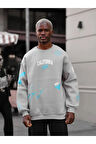 UNISEX CALIFORNIA BASKILI OVERSİZE SWEATSHİRT