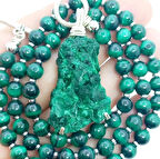 2365 Ham kadife Malahit kristali Malahit Hematit el yapımı kolye