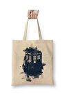Doctor Who Tardis Splash Style Bez Çanta Uzun Saplı Alışveriş Çantası Plaj Çantası