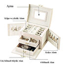 Premium Anahtarlı Kilitlenebilir Mücevher Takı Kutusu Yüzük - Altın - Bilezik - Küpe - Kolye - Mücevher Kutusu