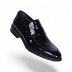 Censay 641 Siyah Rugan Kauçuk %Deri Erkek Klasik Ayakkabı