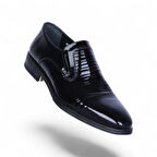 Censay 525 Siyah Rugan Kauçuk %Deri Erkek Klasik Ayakkabı