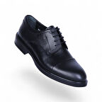 Censay 321 Siyah Zigana Kauçuk %Deri Erkek Klasik Ayakkabı