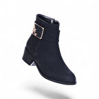 Scarletta S14 Nubuk Siyah 5Cm Kadın Topuklu Bot