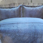 TAYTÜYÜ NUBUK YATAK ÖRTÜSÜ ÇİFT KİŞİLİK TOSKANA LACİVERT