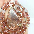 2397 Garden Kuvars çilek Kuvars Hematit el yapımı kolye