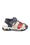 Lacivert Kırmızı Cırtlı Hafif Unisex Çocuk Sandalet 173101 B