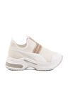 Beyaz Anorak Taşlı Kadın Sneaker 702307 Z
