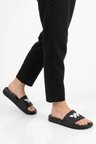 Siyah-Beyaz Hafif Esnek Unisex Terlik 8000-02 G