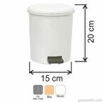 Garanti Metal 7135 Plastik İç Kovalı Yuvarlak Pedallı Çöp Kovası (3,5 Litre)
