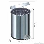 Garanti Metal 1052 Pedallı Çöp Kovası (60 Litre)