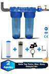 Atlantis Daire Bina Girişi 10 İnch 2 Aşama Su Arıtma Yumuşatma Cihazı(Toz Tortu,Kireç Önleyici Set)
