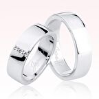 Beyaz Taşlı Altın Alyans 2401-3