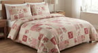 Maki Home Battal Boy 240x220 Pamuklu Patchwork Gül Desenli Nevresim Seti - Country Tarz Kırkyama Model
