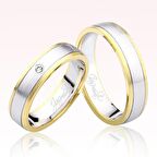 Harem Altın Sarı Beyaz Altın Alyans 2403-2