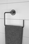 Ömür Boyu Paslanmaz Kare Havluluk Havlu Askısı Siyah N-007 KASA-74