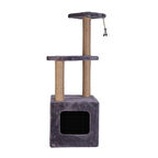 Reyo Pet Basamaklı Yuvalı Kare Ev Kedi Tırmalaması Gri