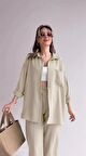 Barbora Keten Günlük İkili Takım Elbise Pantolon Gömlek Ln21ekru7