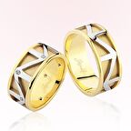 Zikzak Desenli Altın Alyans 2406