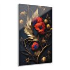 LEYLASER  Renkli Çiçekler Cam Tablo Duvar Dekoru 8