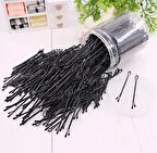 Kadın Siyah Tel Firkete Saç Tokası 100 Adet