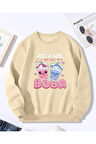 Boba Baskı Detaylı Bisiklet Yaka İçi Polarlı Sweatshirt