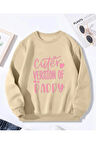 Cuter Version Of Baskı Detaylı Bisiklet Yaka İçi Polarlı Sweatshirt