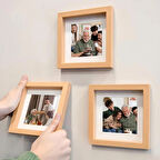 Nobbystar Yapışkanlı Sök-Tak Paspartulu Ahşap 14x14cm Pola Kare Fotoğraf Çerçevesi - 3'lü paket