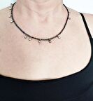 Minimal, zarif Damla figürlü boncuklu kolye (Gümüş rengi)