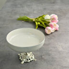 Efegil Bold Gümüş Yaldızlı Porselen Bol Kase Ayaklı