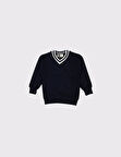 Çocuk V Yaka Triko Yaka Selanik Kumaş Sweat