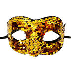 Payetli Venedik Balo Parti Maskesi Altın