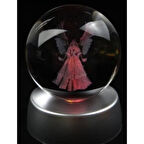 LED Işıklı Melek Figürlü Kristal Küre