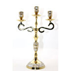 Pirinç Sedefli 3'lü Şamdan Model 3