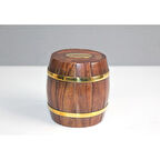 Pirinç Detaylı Fıçı Kumbara Model 1