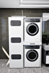 Kirli Sepetli Çamaşır Makinesi Dolabı Ve Kurutma Makinesi Dolabı Beyaz