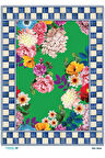 Diamond Craft N: 2246 Lacivert, Kareli, Dama, Çiçekler 30*42 Cm Dekopaj