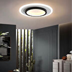 50cm Akrilikli Yuvarlak Kumandalı,dimli 3 Işık Renkli Led Tavan Lambası, Modern Avize