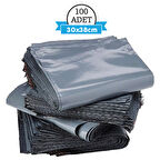 PackMai 30x38  CEPSİZ-Gri Kargo Poşeti (100'lü Paket) Dayanıklı Ambalaj-Paketleme E-Ticaret Poşeti