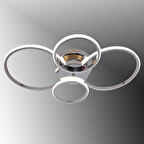 TT035-4-KR TT Aydınlatma Drone Modeli Krom Kaplama 4 lü ( 3 Renk Işık ) Led Avize