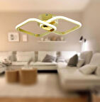 TT405-2-SR TT Aydınlatma Sarı Kaplama 2 li Kare ( Gün Işığı ) Led Avize