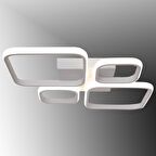 TT050-BY TT Aydınlatma Baklava Desen Mat Beyaz 4 lü ( Sarı Işık ) Led Avize