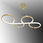 TT025-FSR TT Aydınlatma Yılan Modeli Fransız Sarı Kaplama ( Sarı Işık ) Led Avize