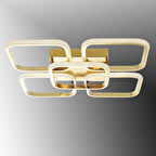 TT302-4+1-SR KARE TT Aydınlatma ( 3 Renk Modüllü ) Sarı Kaplama Plofonyer 5 li Led Avize